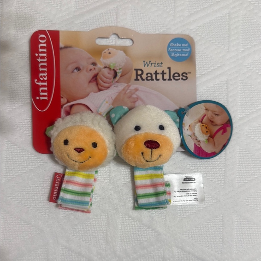 Infantino Animal Face Wrist Rattles